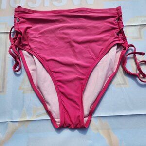 Size M 8/10 Women's Pink Bikini Bottom Bathing Suit Beach Pool Swimwear